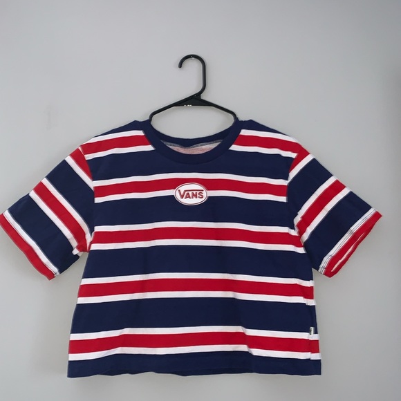 adorable vans striped (sort of) cropped top :) - Picture 2 of 4